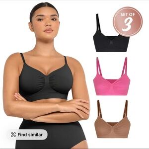 NWOT SET OF 3 FeelinGirl Viral Bralettes - XXL - Pink/Black/Brown